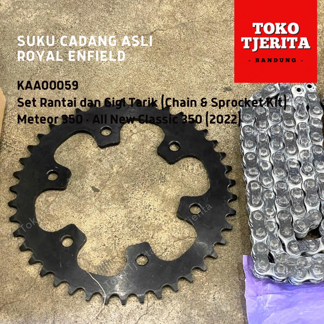 Set Rantai dan Gigi Tarik Meteor Classic 350 2022 Chain and Sprocket Kit KAA00059 - Royal Enfield ASLI