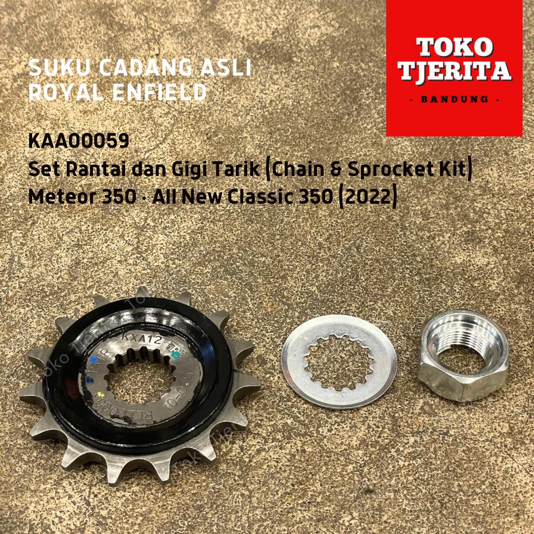 Set Rantai dan Gigi Tarik Meteor Classic 350 2022 Chain and Sprocket Kit KAA00059 - Royal Enfield ASLI
