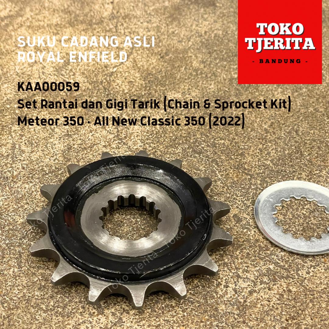 Set Rantai dan Gigi Tarik Meteor Classic 350 2022 Chain and Sprocket Kit KAA00059 - Royal Enfield ASLI