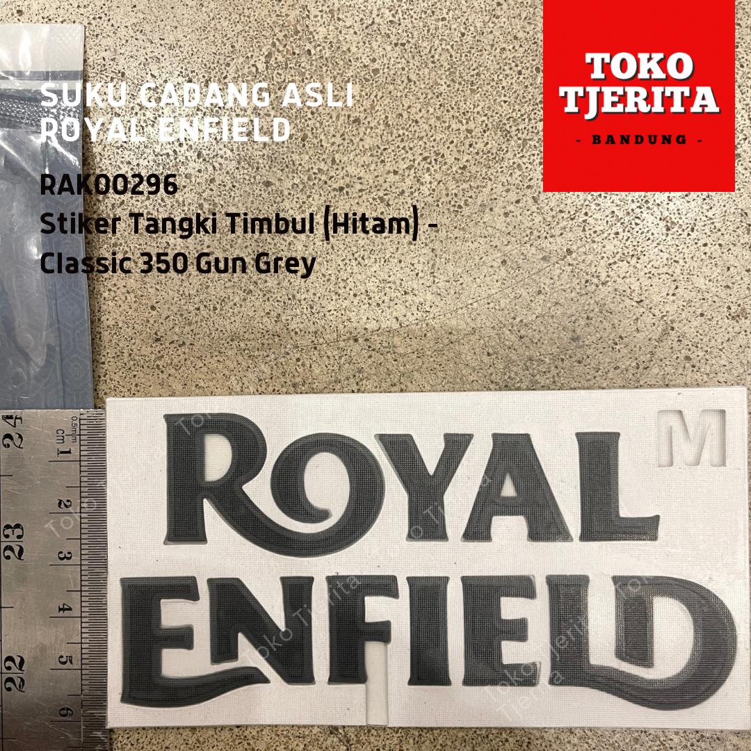 Stiker Tangki Timbul (1 Lembar) Hitam Dof Classic 350 Gun Grey RAK00296 - Royal Enfield ASLI