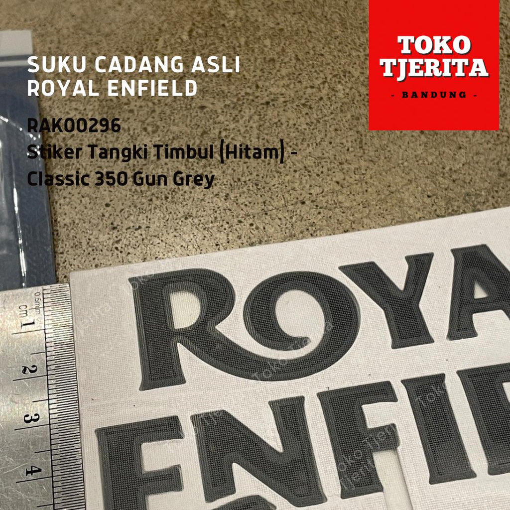 Stiker Tangki Timbul (1 Lembar) Hitam Dof Classic 350 Gun Grey RAK00296 - Royal Enfield ASLI