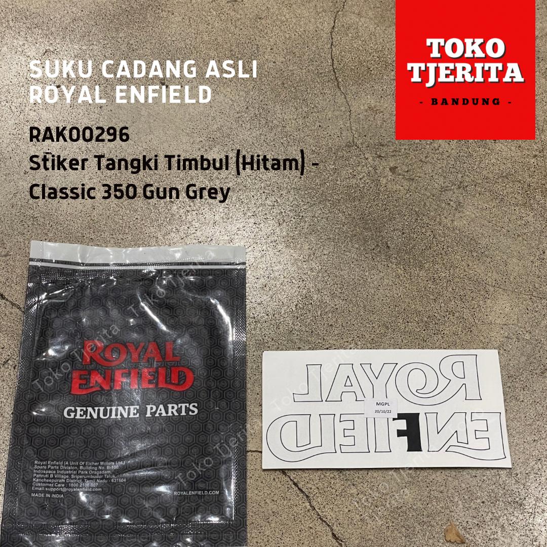 Stiker Tangki Timbul (1 Lembar) Hitam Dof Classic 350 Gun Grey RAK00296 - Royal Enfield ASLI