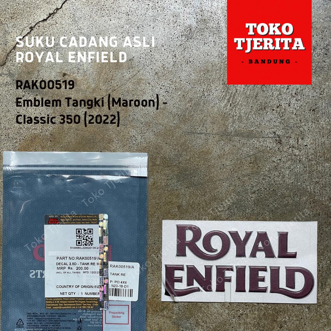 Emblem Stiker Tangki Classic 350 2022 RAK00519 - Royal Enfield ASLI