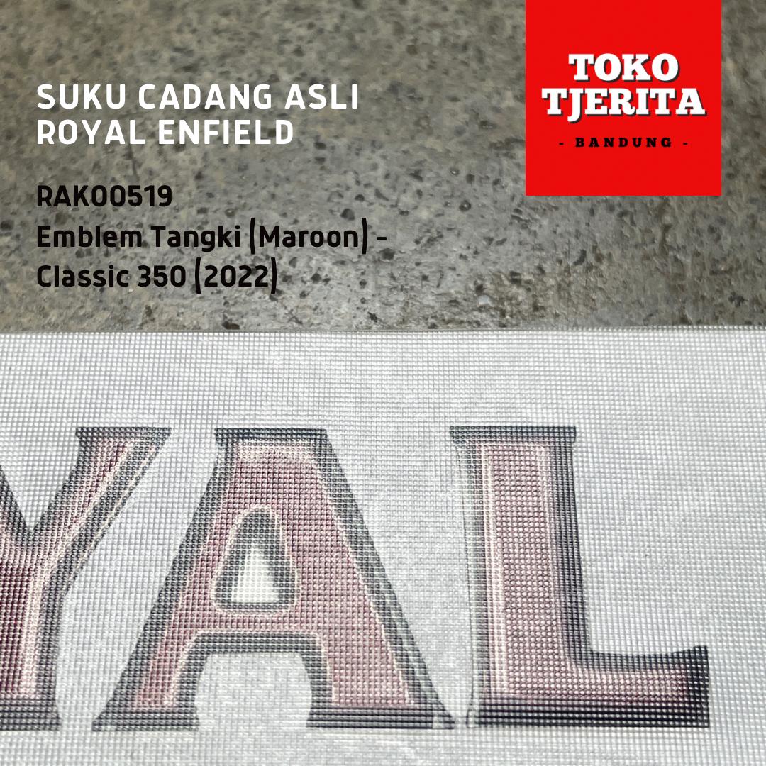 Emblem Stiker Tangki Classic 350 2022 RAK00519 - Royal Enfield ASLI