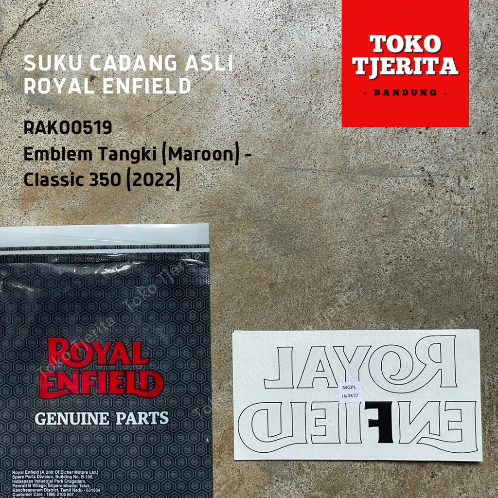 Emblem Stiker Tangki Classic 350 2022 RAK00519 - Royal Enfield ASLI