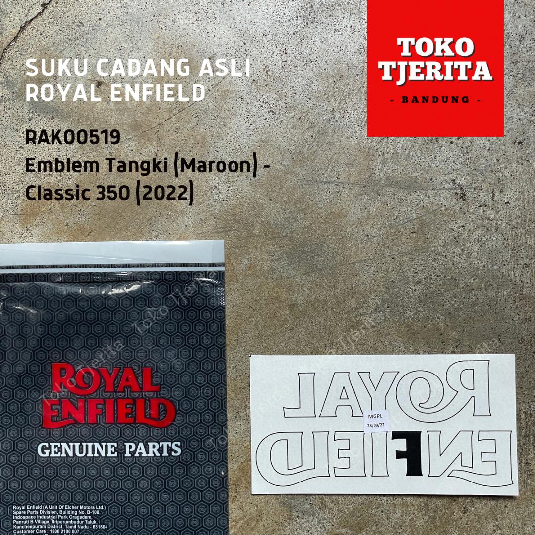 Emblem Stiker Tangki Classic 350 2022 RAK00519 - Royal Enfield ASLI
