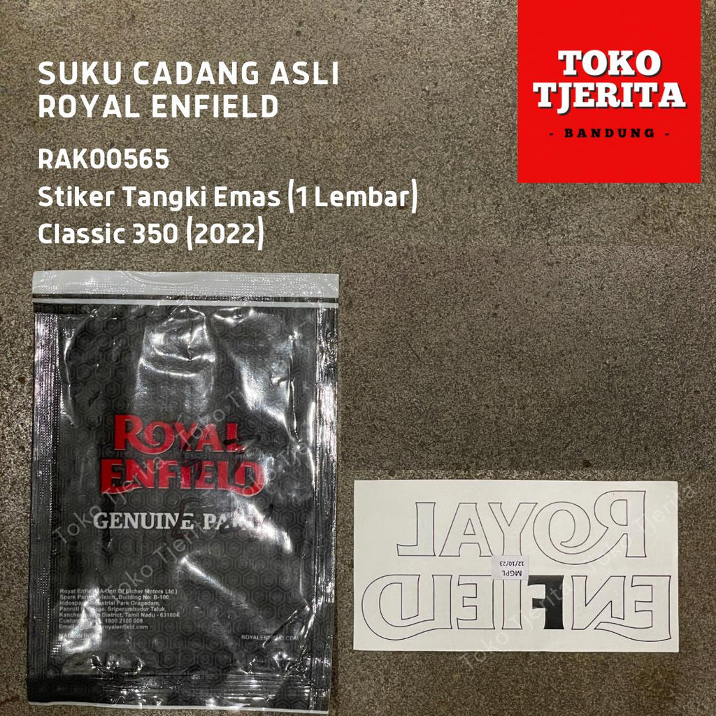 Stiker Tangki Emas (1 Lembar) RAK00565 Classic 350 2022 Royal Enfield