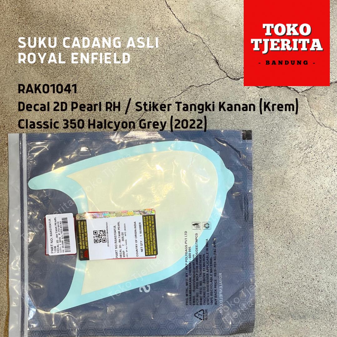 Stiker Tangki (1 Lembar) Krem Pearl Classic 350 Halcyon Grey - Royal Enfield ASLI