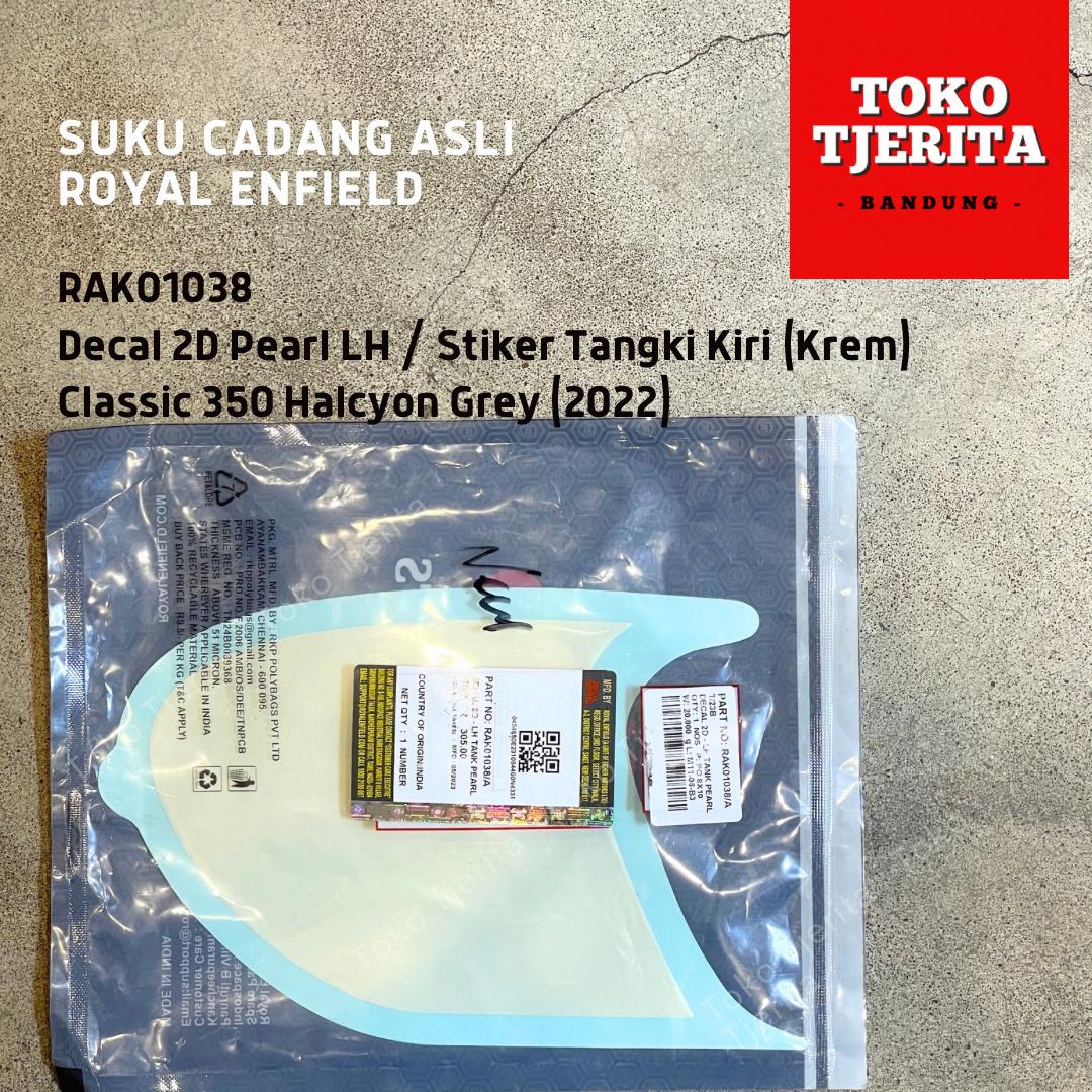Stiker Tangki (1 Lembar) Krem Pearl Classic 350 Halcyon Grey - Royal Enfield ASLI
