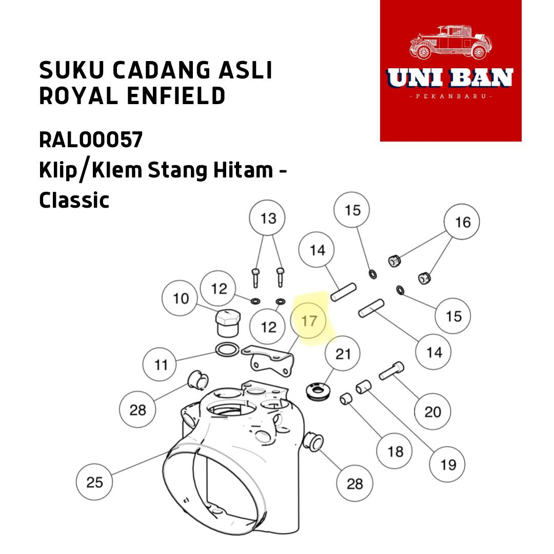 Klem Klip Stang Hitam Classic RAL00057 - Royal Enfield ASLI