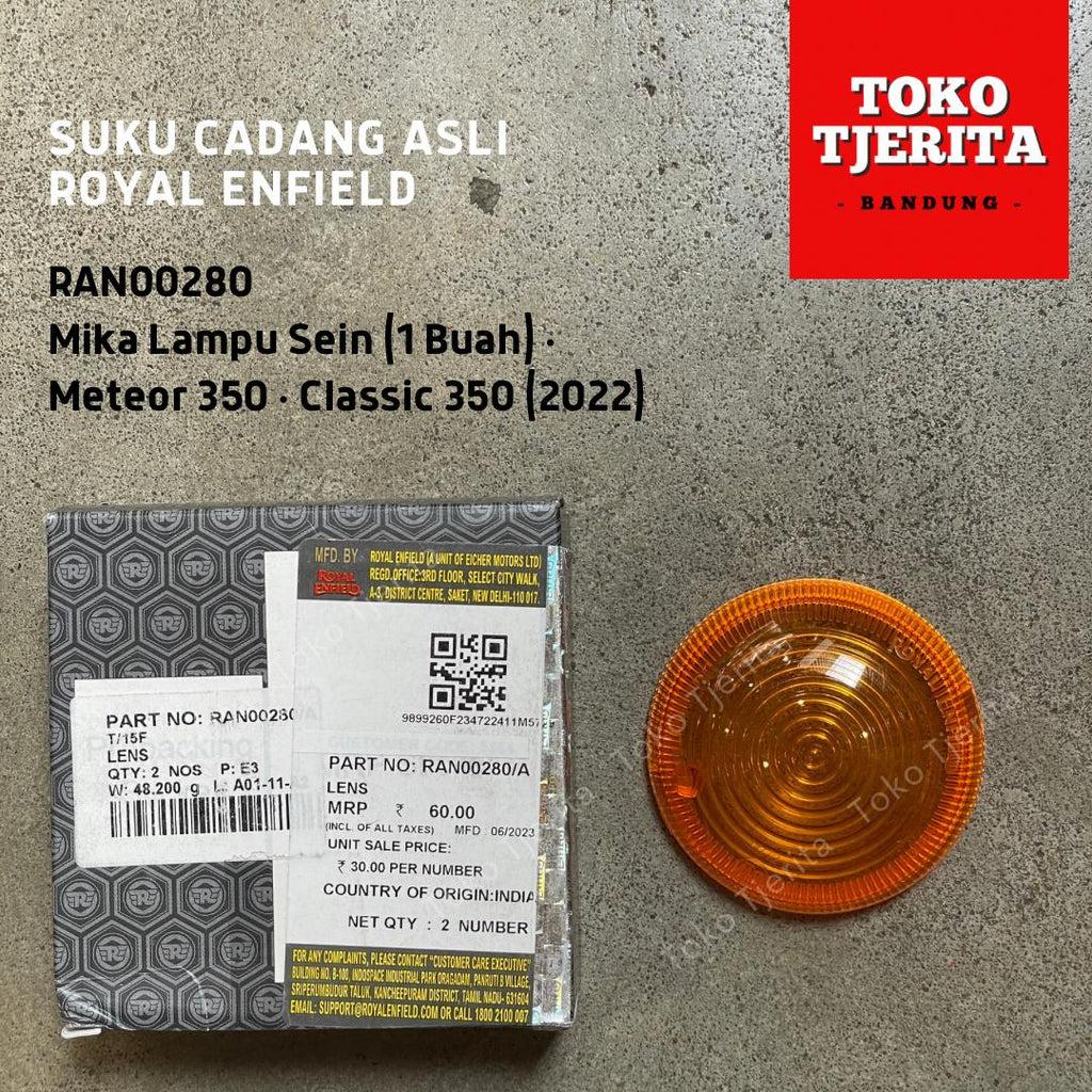 Mika Lampu Sein (1 Buah) Classic Meteor 350 Super Meteor 650 RAN00280 - Royal Enfield ASLI