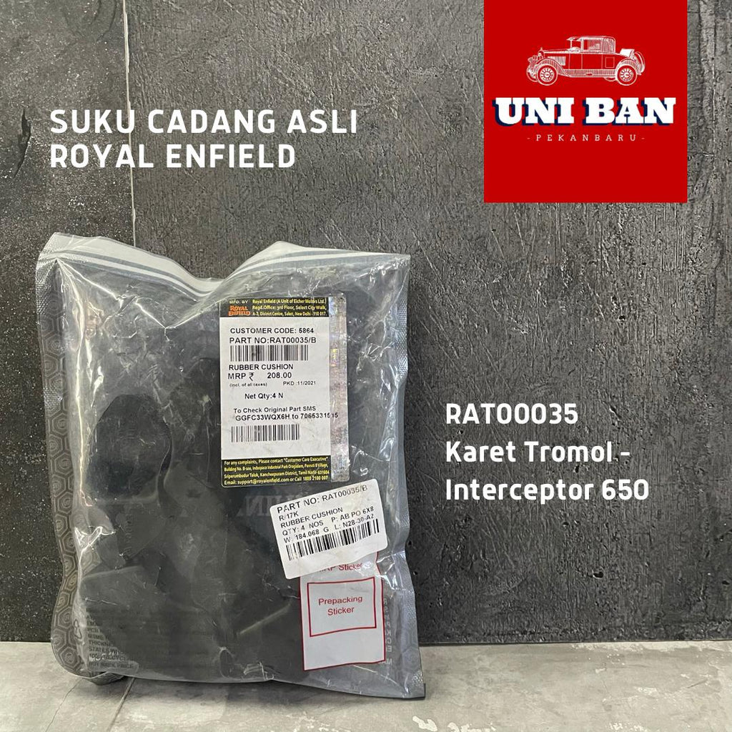 Karet Tromol Interceptor RAT00035 Cushion Rubber - Royal Enfield ASLI