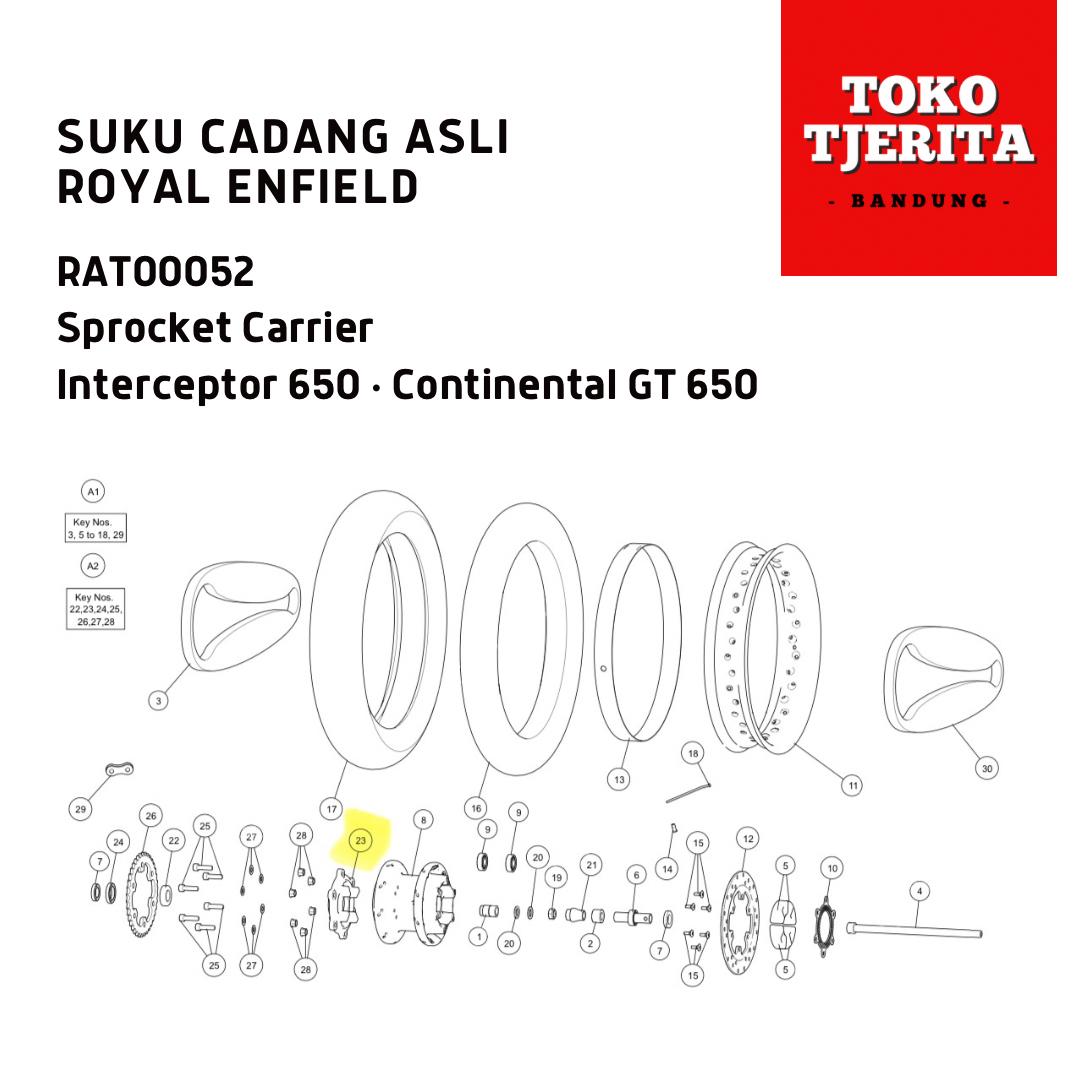 Sprocket Carrier Gear Belakang Interceptor 650 Continental GT 650 RAT00052 - Royal Enfield ASLI
