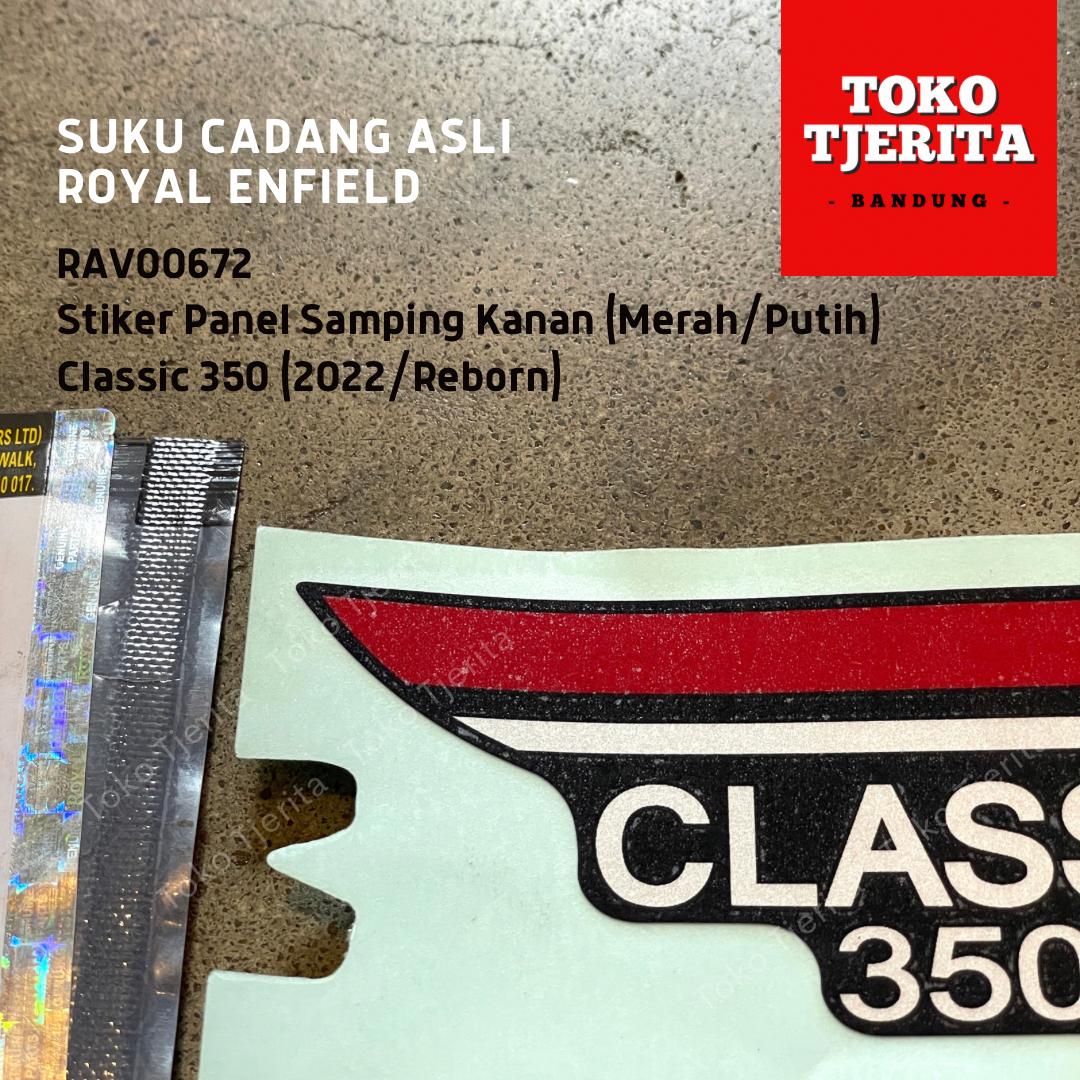 Stiker (1 Lembar) Side Panel Merah Putih Classic 350 - Royal Enfiel