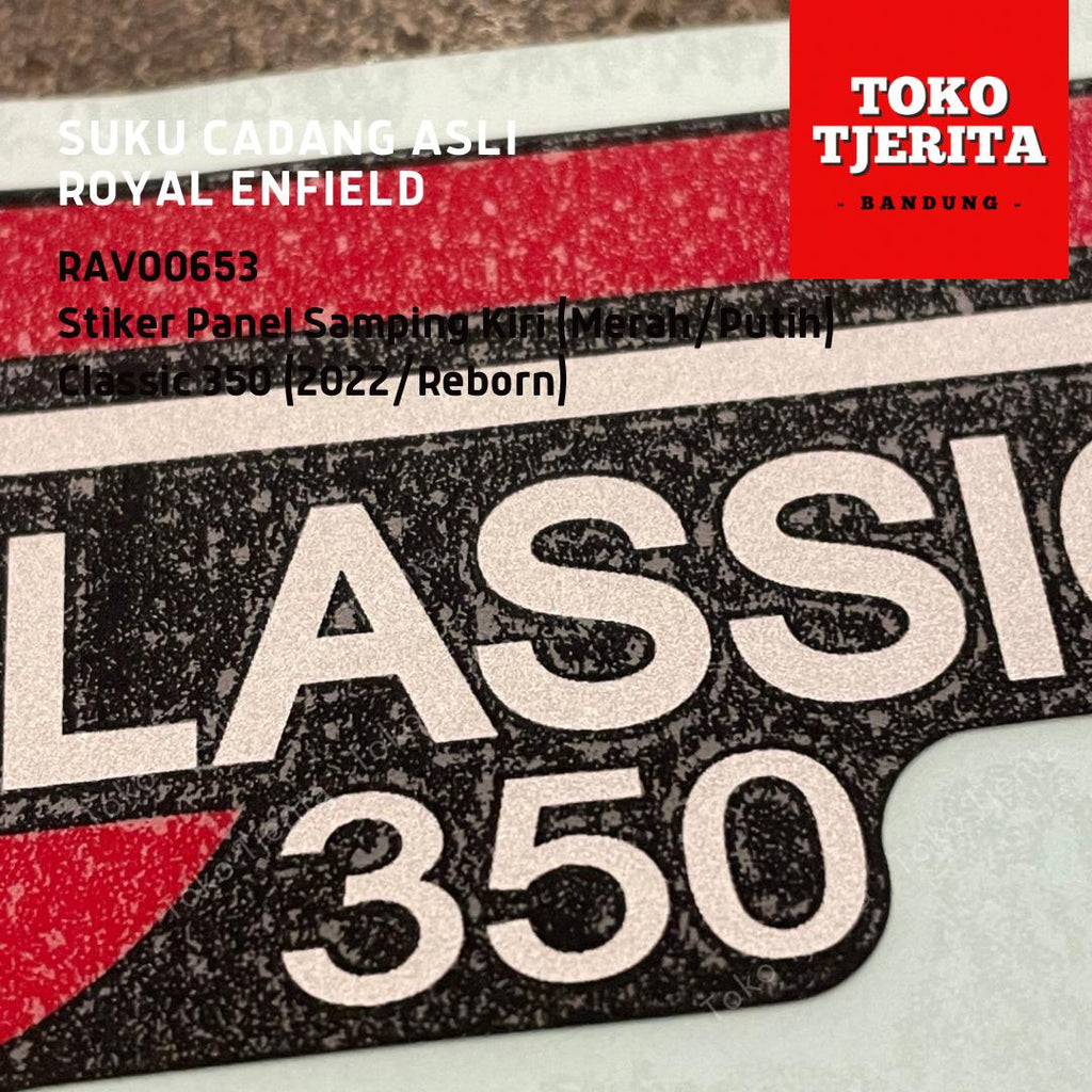 Stiker (1 Lembar) Side Panel Merah Putih Classic 350 - Royal Enfiel