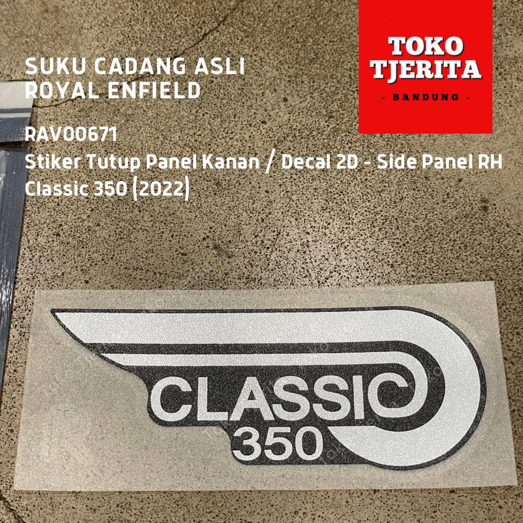 Stiker (1 Buah) Tutup Panel Classic 350 Reborn - Royal Enfield ASLI