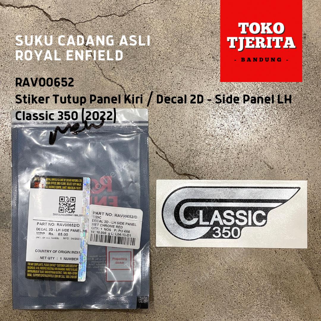 Stiker (1 Buah) Tutup Panel Classic 350 Reborn - Royal Enfield ASLI
