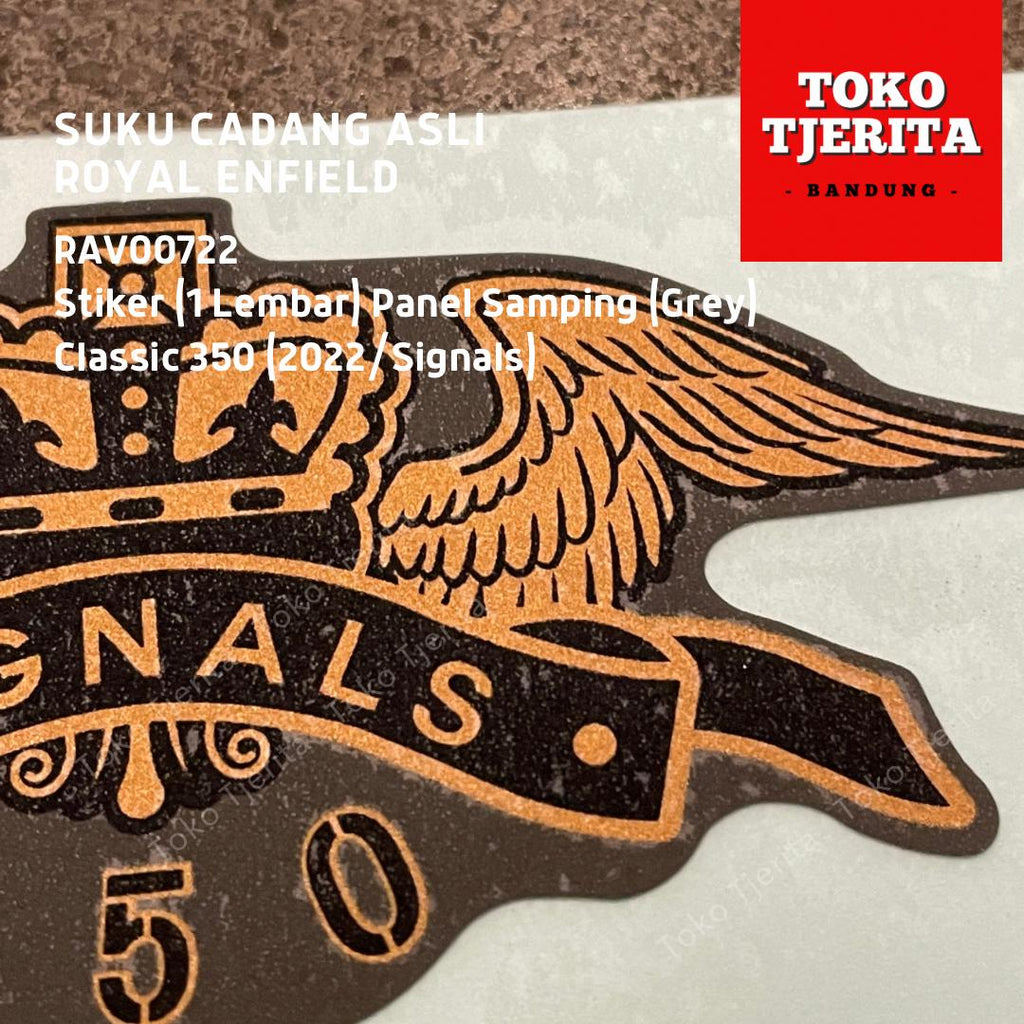 Stiker Side Panel Marsh Grey 350 Signals RAV00722 Royal Enfield ASLI
