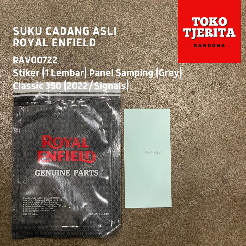 Stiker Side Panel Marsh Grey 350 Signals RAV00722 Royal Enfield ASLI