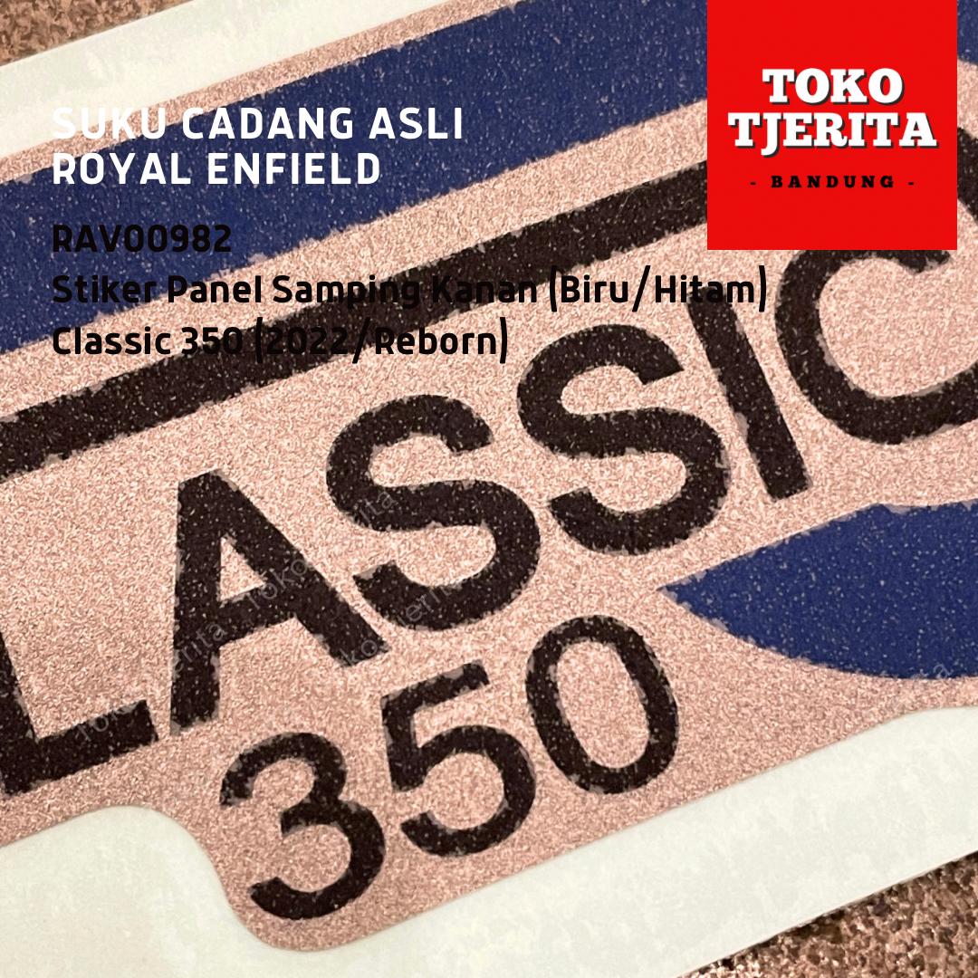 Stiker (1 Lembar) Side Panel Biru Hitam Classic 350 - Royal Enfield