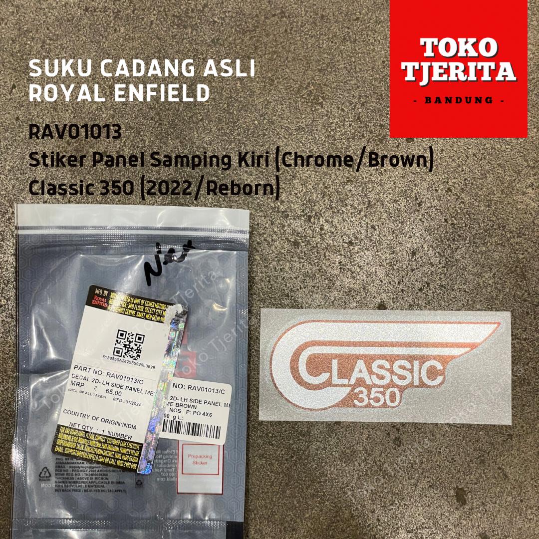 Stiker (1 Lembar) Side Panel Chrome Brown Classic 350 - Royal Enfield