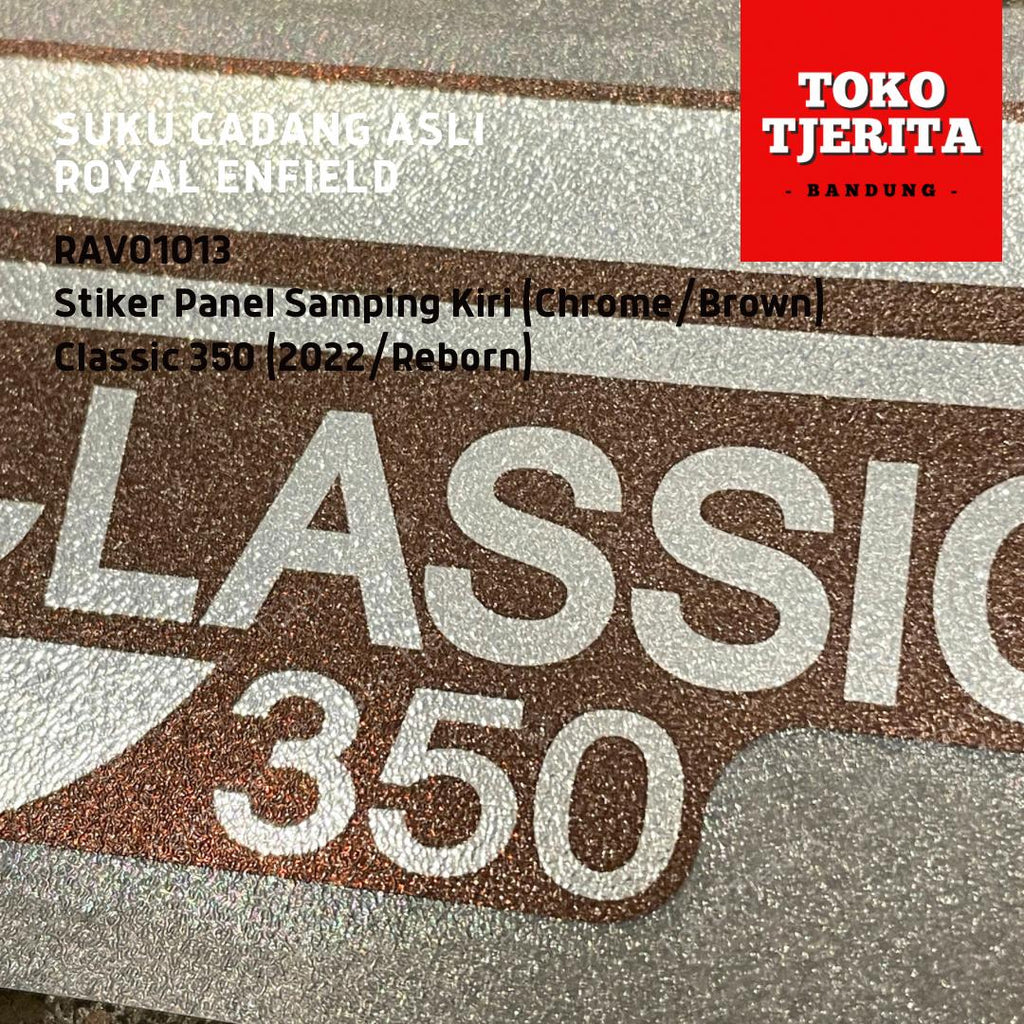 Stiker (1 Lembar) Side Panel Chrome Brown Classic 350 - Royal Enfield